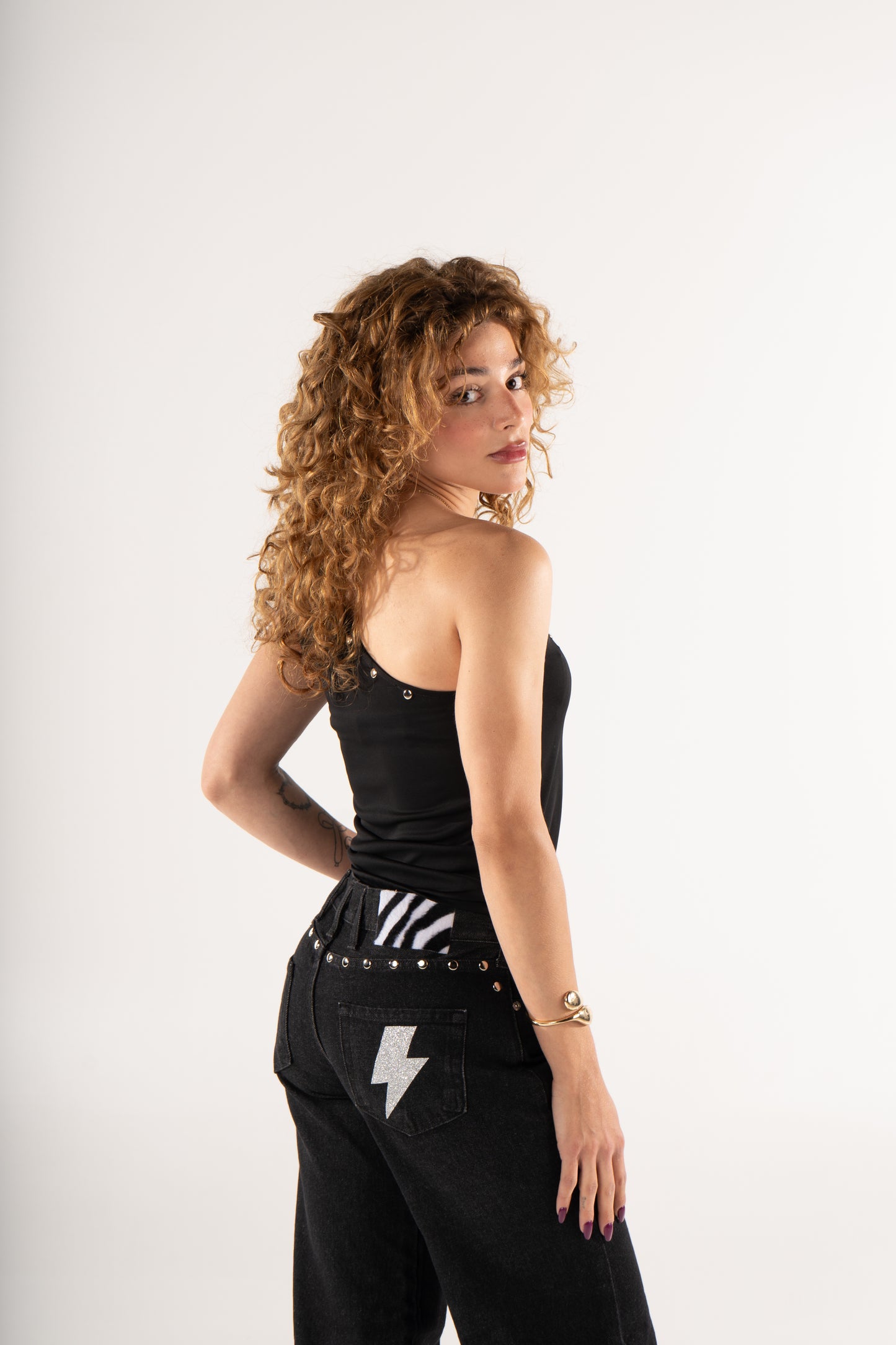 JEANS ZEBRA METALIC NEGRO