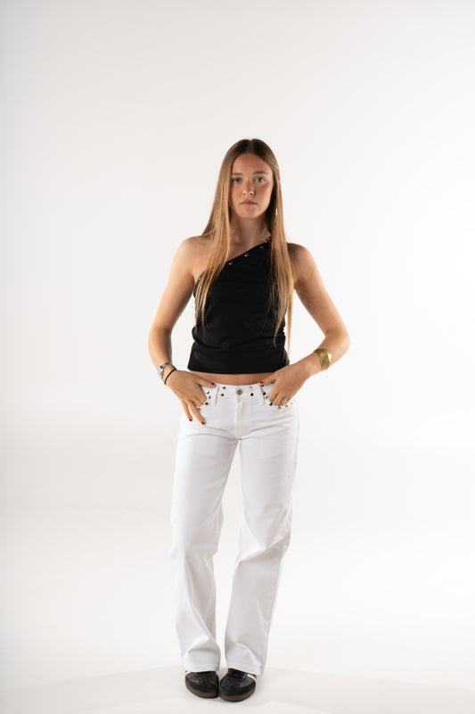 JEANS ZEBRA REBEL BLANCO