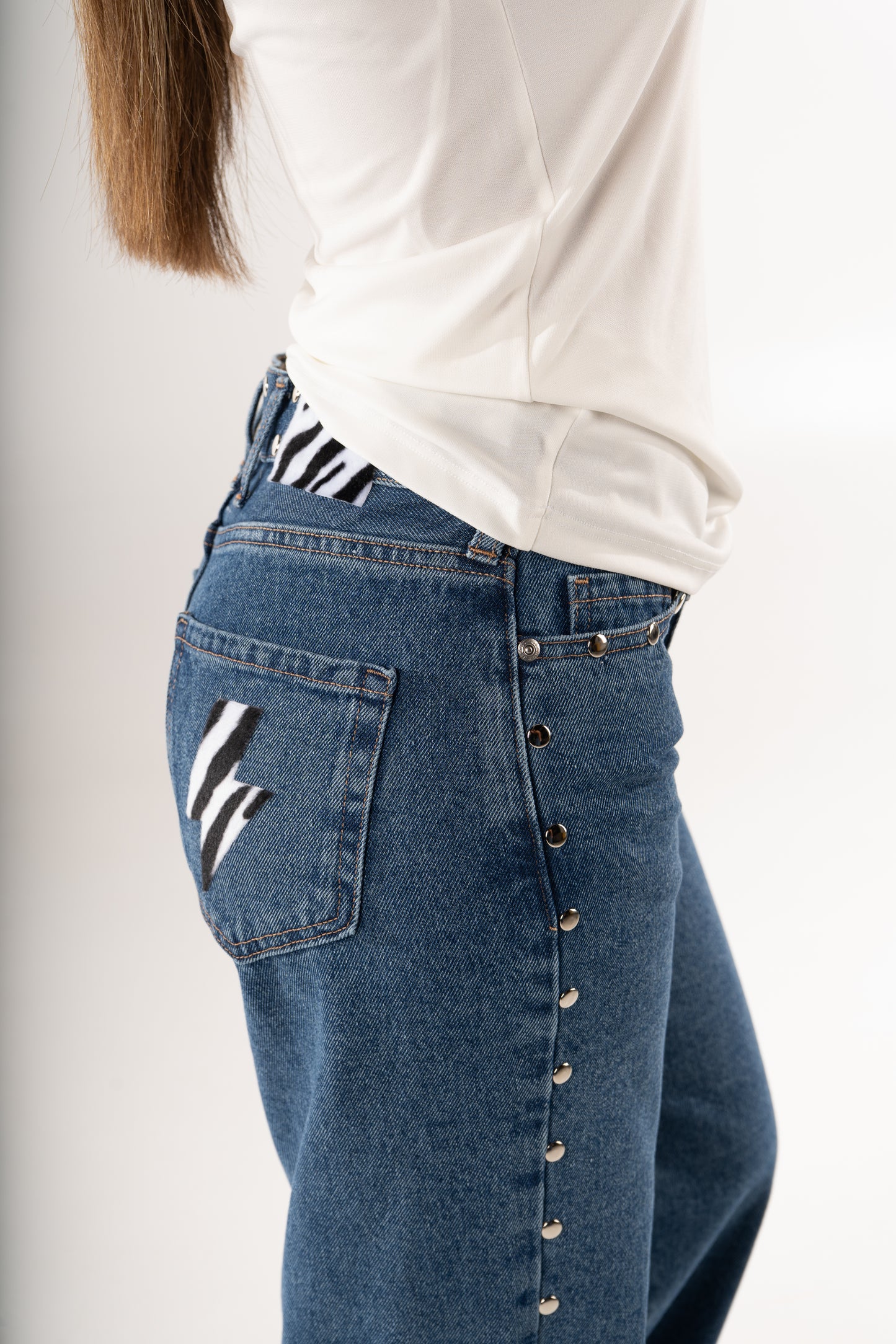 JEANS ZEBRA PUNK AZUL