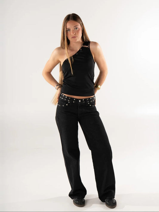 JEANS ZEBRA REBEL NOIR