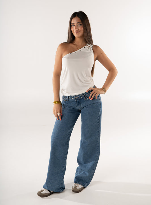 JEANS ZEBRA REBEL BLEU